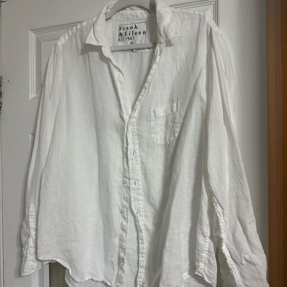 frank &eileen 💯 linen white button down